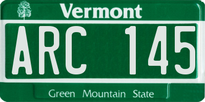 VT license plate ARC145