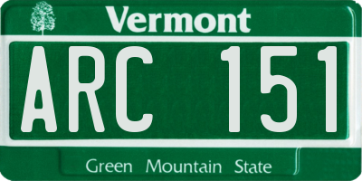 VT license plate ARC151