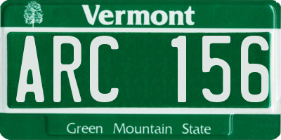 VT license plate ARC156