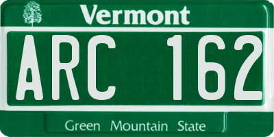VT license plate ARC162