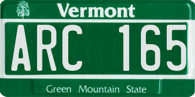 VT license plate ARC165