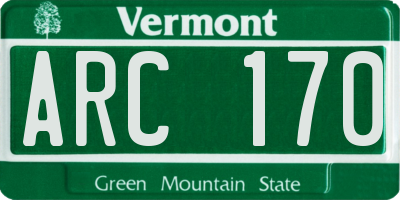 VT license plate ARC170