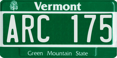 VT license plate ARC175