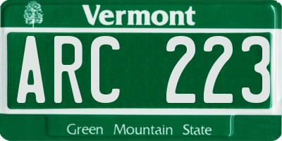 VT license plate ARC223