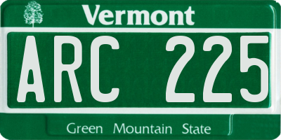 VT license plate ARC225