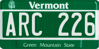 VT license plate ARC226