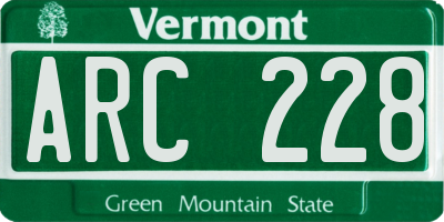 VT license plate ARC228