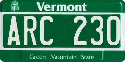 VT license plate ARC230