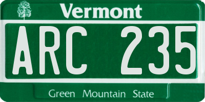 VT license plate ARC235