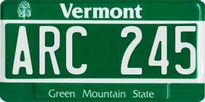 VT license plate ARC245