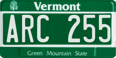 VT license plate ARC255