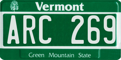 VT license plate ARC269