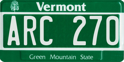 VT license plate ARC270