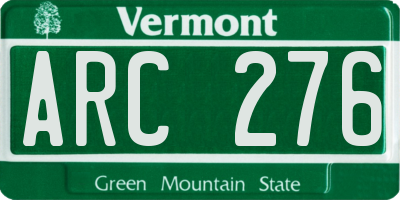 VT license plate ARC276