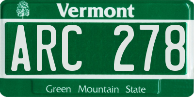 VT license plate ARC278