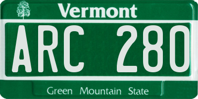 VT license plate ARC280