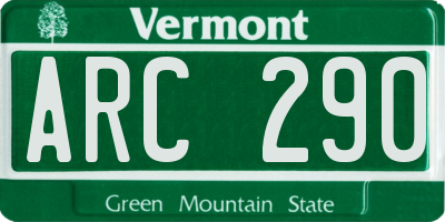 VT license plate ARC290