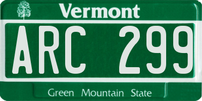 VT license plate ARC299