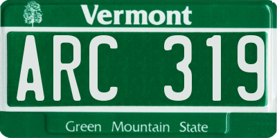 VT license plate ARC319