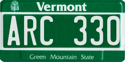VT license plate ARC330