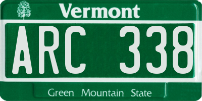 VT license plate ARC338