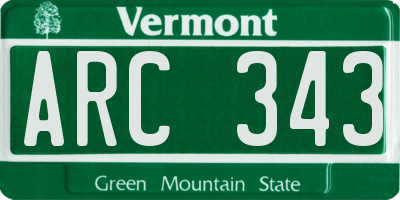 VT license plate ARC343