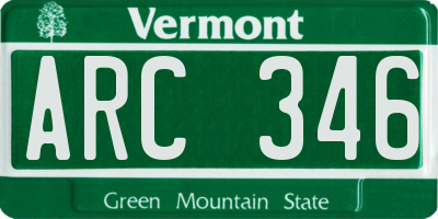 VT license plate ARC346