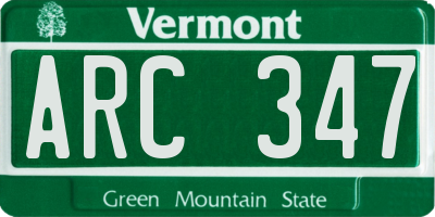 VT license plate ARC347