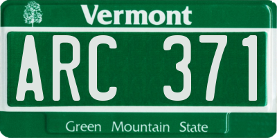 VT license plate ARC371