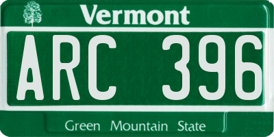 VT license plate ARC396