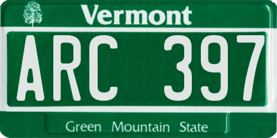 VT license plate ARC397
