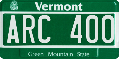VT license plate ARC400