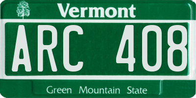 VT license plate ARC408