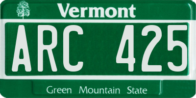 VT license plate ARC425