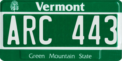 VT license plate ARC443