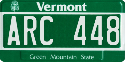 VT license plate ARC448