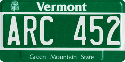 VT license plate ARC452