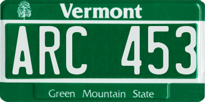 VT license plate ARC453