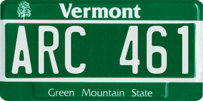 VT license plate ARC461