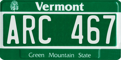 VT license plate ARC467