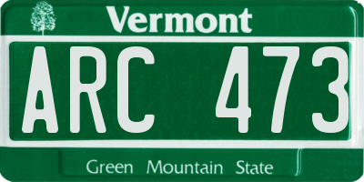 VT license plate ARC473