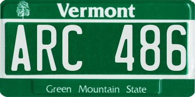 VT license plate ARC486