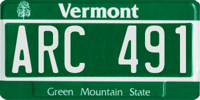 VT license plate ARC491