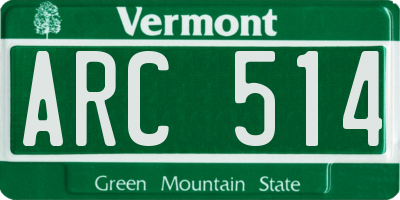VT license plate ARC514