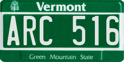 VT license plate ARC516