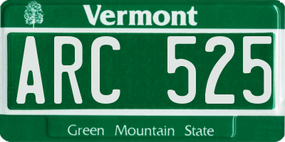 VT license plate ARC525