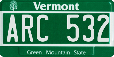 VT license plate ARC532