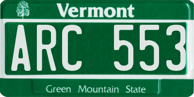 VT license plate ARC553