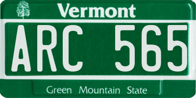VT license plate ARC565