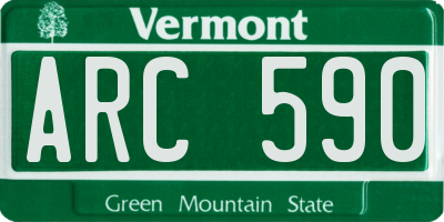 VT license plate ARC590